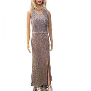 CITY STUDIO long maxi evening dress with lace with sequin detailing. Sz 9